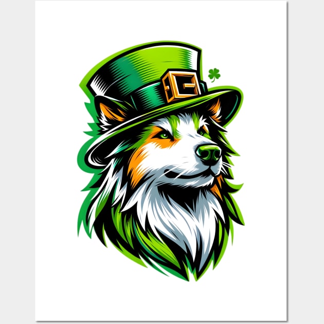 Kai Ken Dog in Saint Patrick's Day Splendor Wall Art by ArtRUs